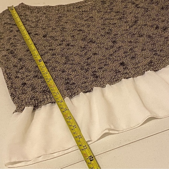Anthropologie Moth Size XS Brown White Cap Sleeve Sweater Blouse Blouse - Picture 12 of 12